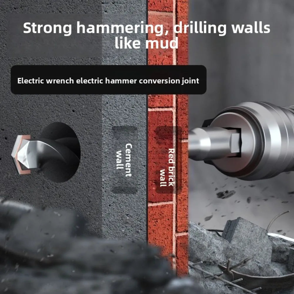 Electric Hammer Conversion Adapter For Cement Wall Punching Concrete High Power Light Small Square Converter