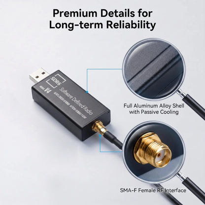 HTOOL RTL-SDR Latest V4 Software Defined Radio Receiver R860 RTL2832U 1PPM TCXO HF BiasT SMA Software Defined Radio + Antenna