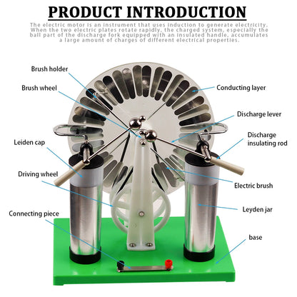 Electrostatic Generator Demonstration Tool Teaching Prop Jar Generator Educational Physics Equipment for Classroom