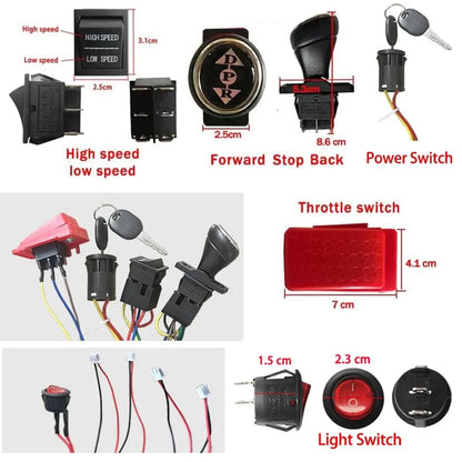 6V 12V 24V DIY Wire Harness Electric Conversion Kit Electric DIY Wires Control Switch Toys Car Vehicle Switch